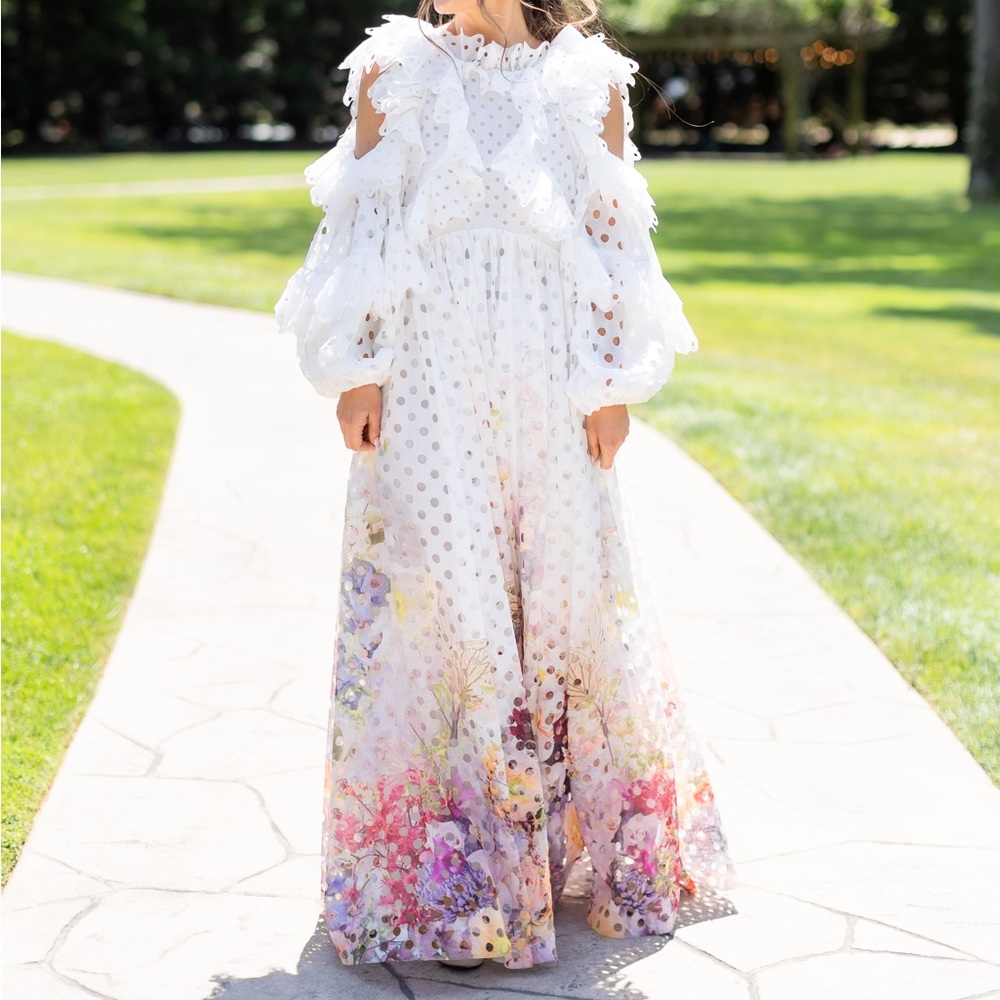 Zimmermann laser cut floral gown